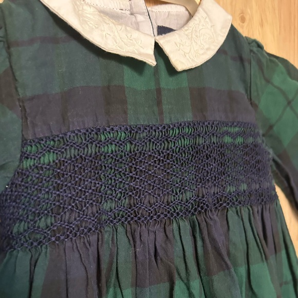 Ralph Lauren Green/Blue Plaid Smock Dress w/Diaper Cover, Sz. 24 months - Picture 1 of 7